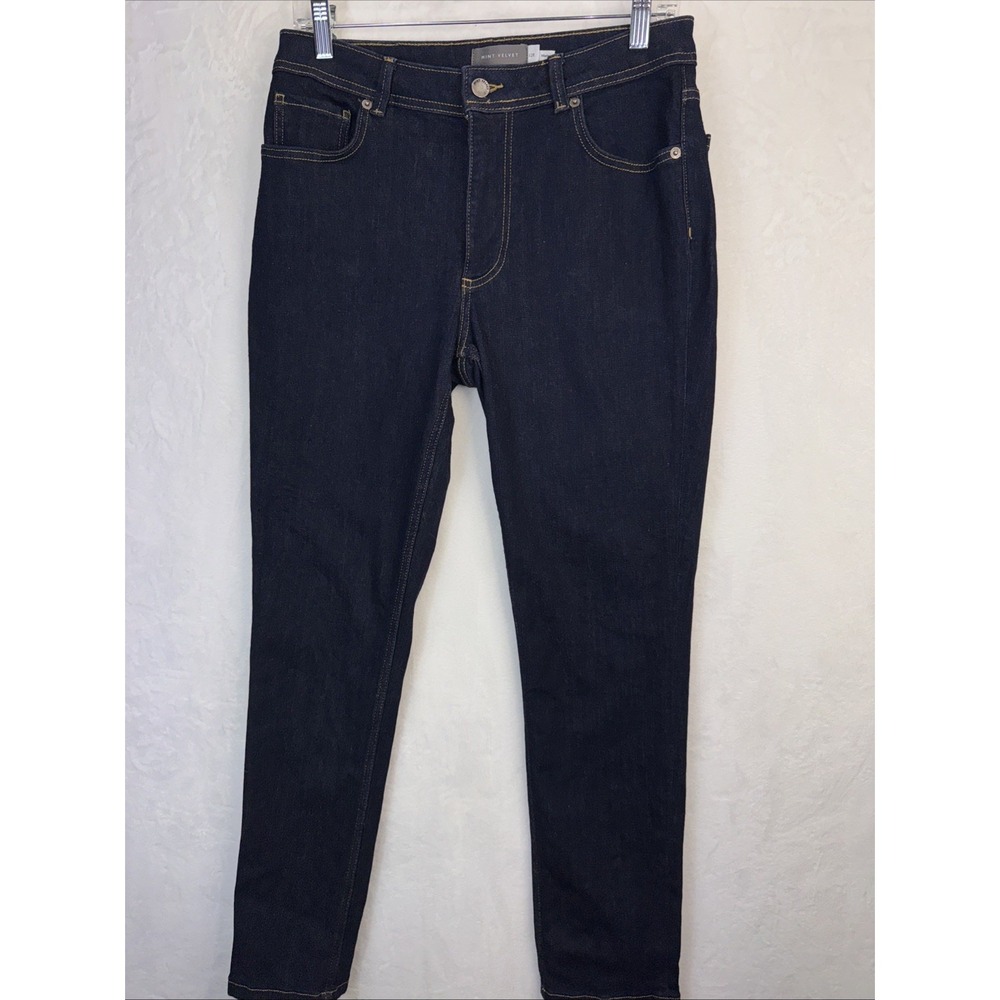 Mint Velvet Biker Skinny Fit Blue Stretch Flex Denim Jeans - Size 12R Womens